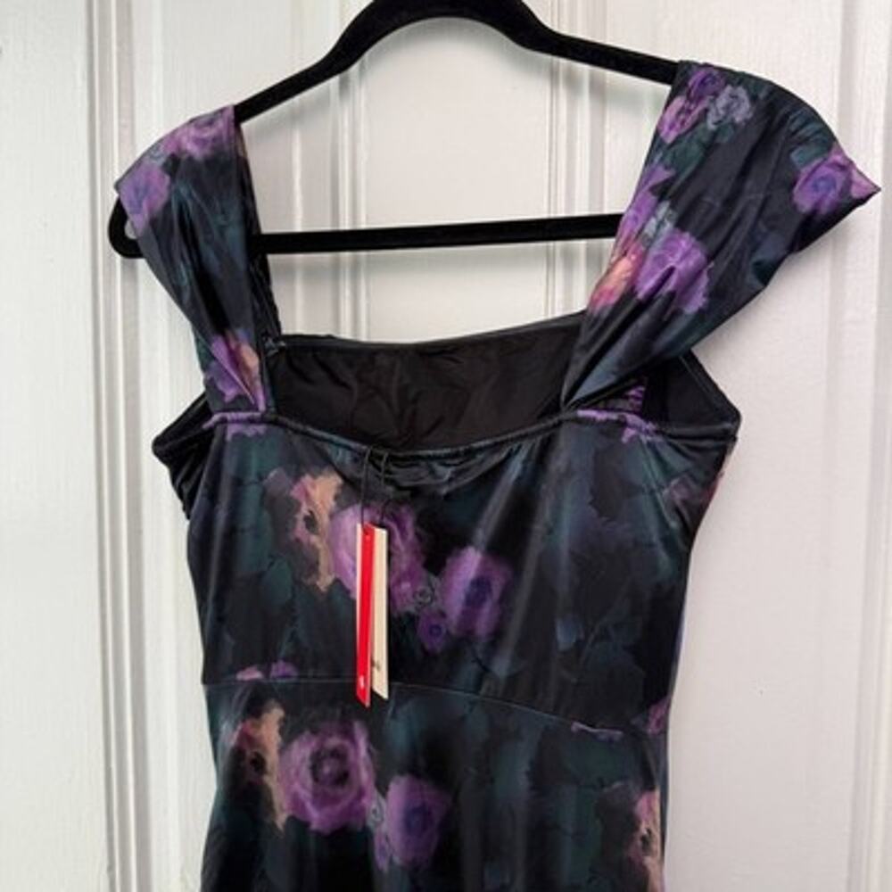 Popilush Maxi Dress Womens Medium Purple Floral Cocktail Built-in Support NWT - Picture 11 of 16